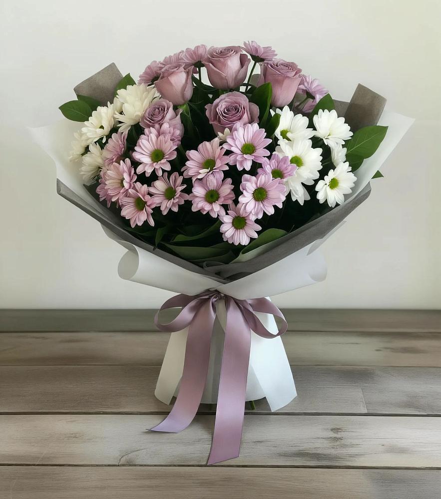 Букет цветов из: Хризантемы и Розы в Тахтамукайском