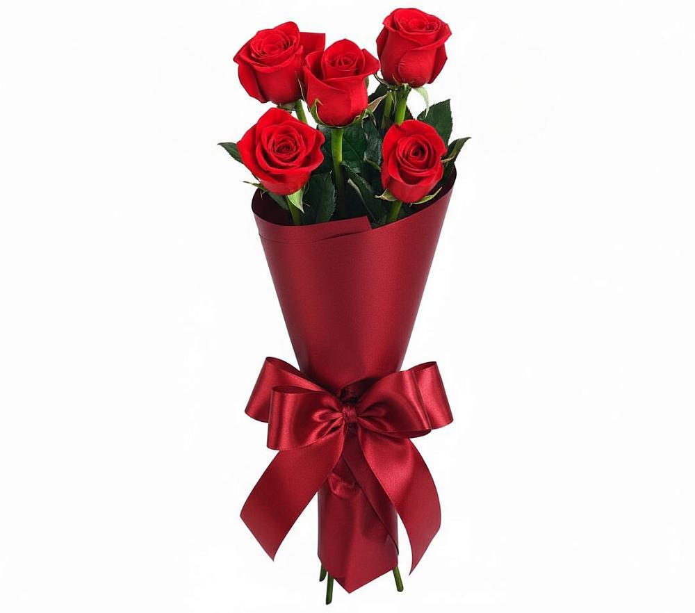 Букет 5 Красных роз Эдлесс Лав в Тахтамукайском