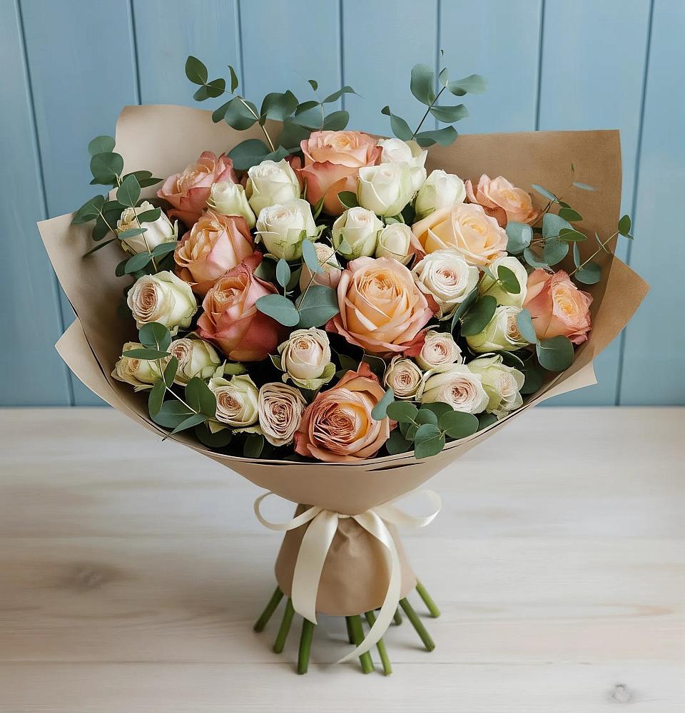 Букет цветов из: Альстромерии и Розы в Тахтамукайском