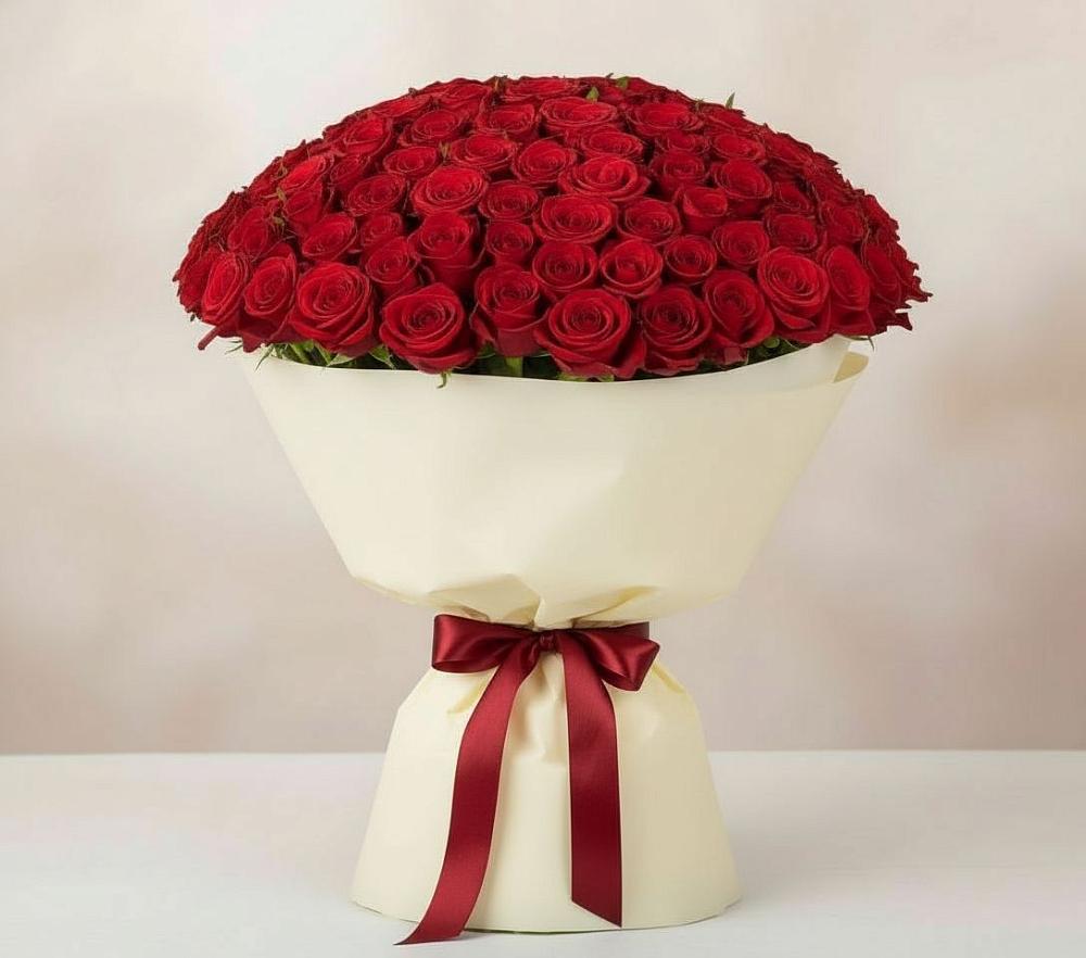 Букет 101 Красная роза Милано в Тахтамукайском