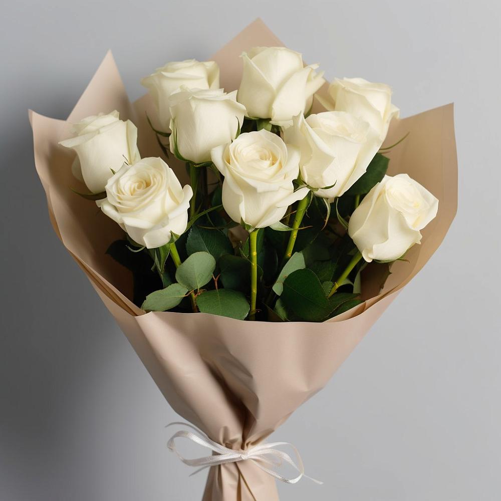 Букет 9 Белых роз Эдлесс Лав в Тахтамукайском