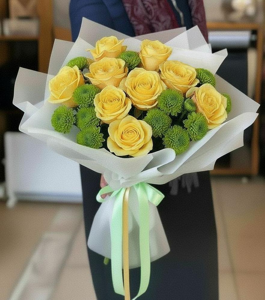 Букет цветов из: Хризантемы и Розы в Тахтамукайском