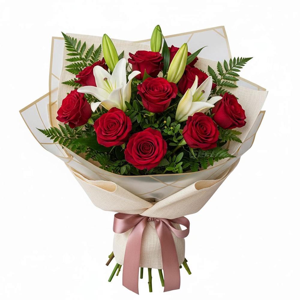 Букет цветов из: Лилии и Розы в Тахтамукайском