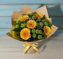 Букет цветов из:  Герберы и Хризантемы в Тахтамукайском