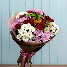 Букет цветов из:  Розы, Хризантемы и Альстромерии #REPLACE_PRED# Тахтамукайском