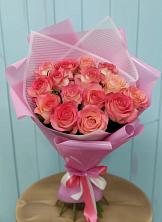 Букет 15 Розовых роз Равель в Тахтамукайском